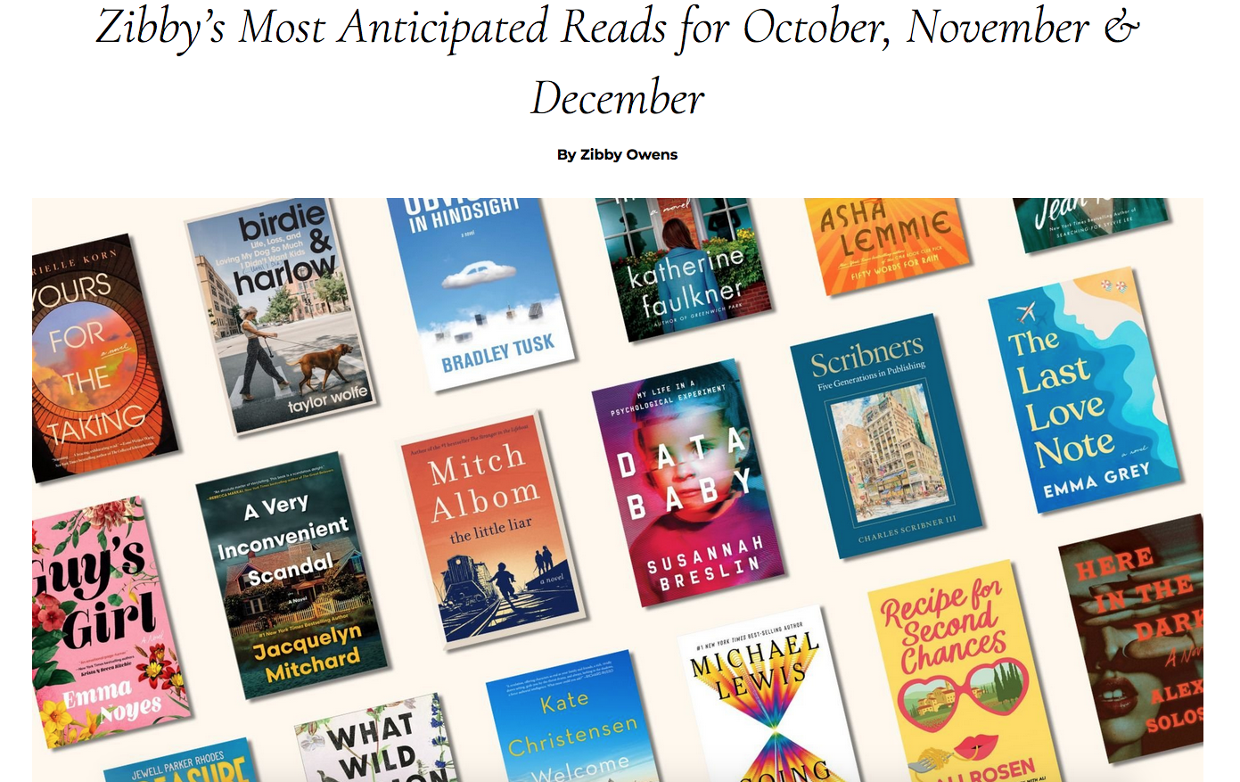 Read more about the article Info Toddler Is One of Zibby’s Most Predicted Reads for Oct, November & December — SUSANNAH BRESLIN